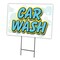 Signmission Car Wash Yard Sign & Stake outdoor plastic coroplast window, C-1216-DS-Car Wash C-1216-DS-Car Wash - alternate 1